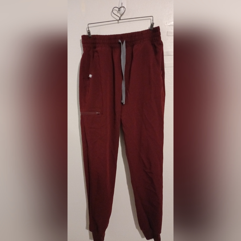 Matching maroon scrubs